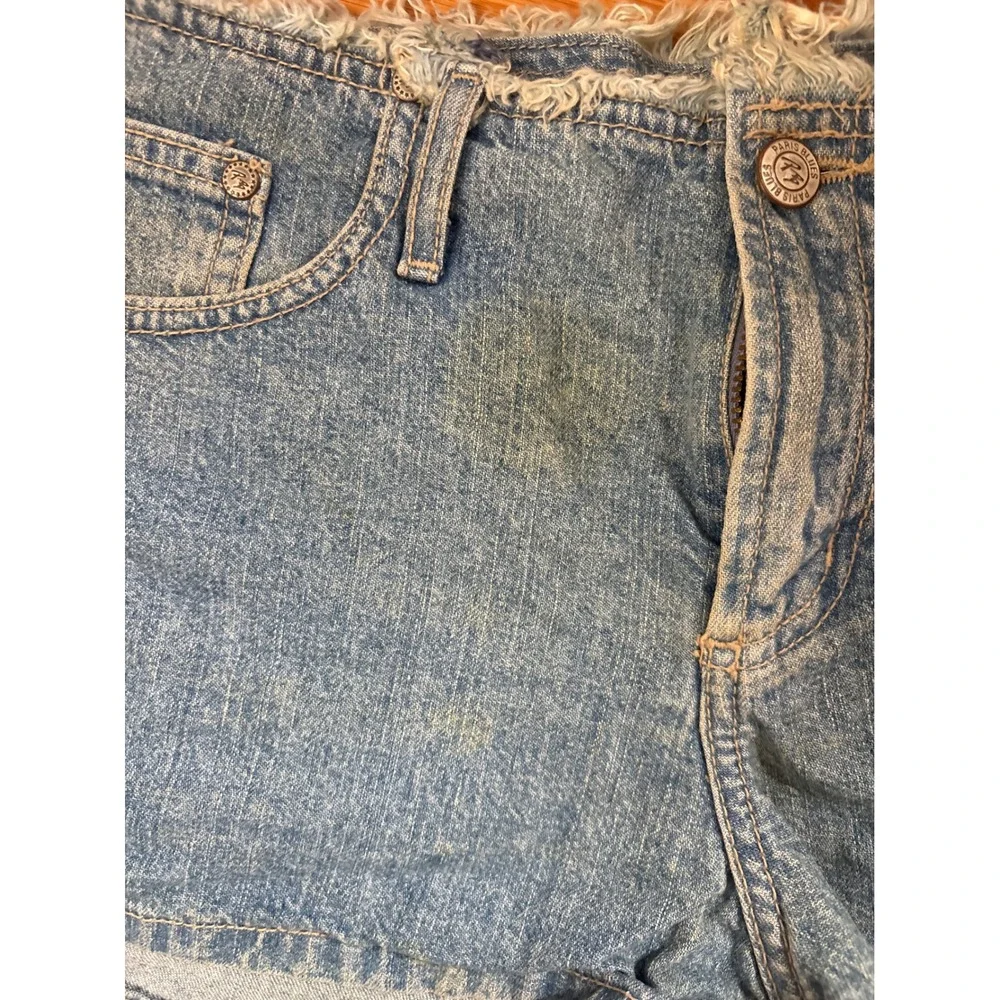 Paris Blues Originals Vintage Y2K Frayed Waist Denim Shorts Blue Size 5